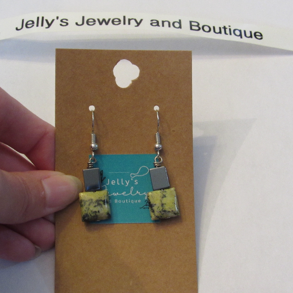 Jellys Jewelry And Boutique Handcrafted Nwt Hematite MetalStone Bead Earring 16$